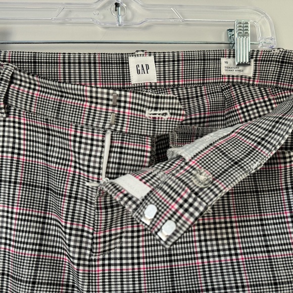 Gap Factory - Signature Skinny Ankle Pants - Black/White/Pink plaid size 10 - Picture 5 of 6